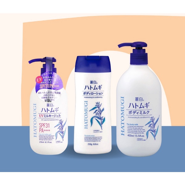 Sữa Dưỡng Thể Chống Nắng Hatomugi Nhật Bản ngày và đêm