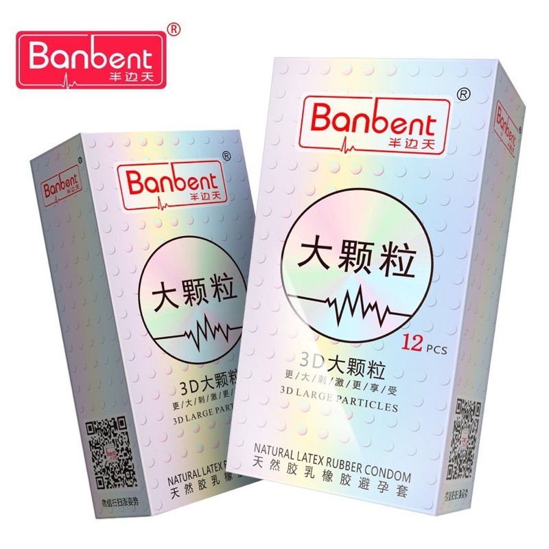 Bao cao su BANBENT 001 3D Large Particles, bcs 0.01 siêu mỏng gân gai kéo dài thời gian