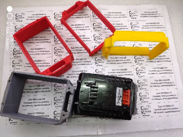 Miếng chèn tăng chiều cao cho vỏ pin Black Decker 18v li-ion thêm 1,2 và 3 hàng