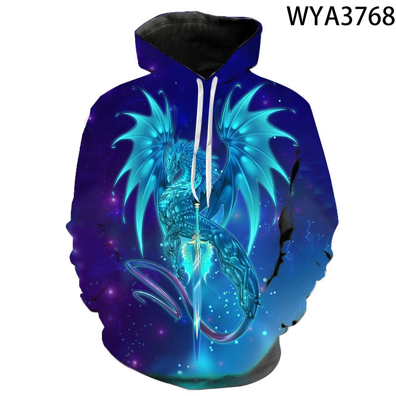 Áo Hoodie In Hình Rồng 3D Thời Trang Dành Cho Nam Nữ