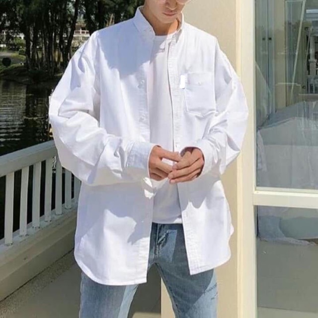 ÁO TRẮNG SƠ MI NỮ 1 TÚI QUỐC DÂN