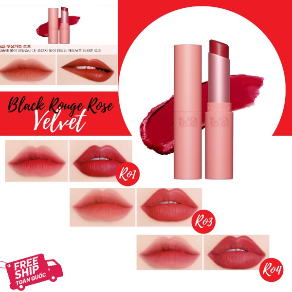 Son Thỏi Black Rouge Rose Velvet Lipstick