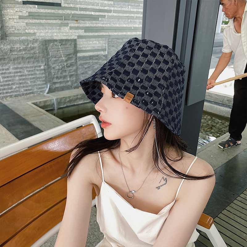 Nón Tai Bèo Họa Tiết Sọc Caro Thời Trang Cho Nữ