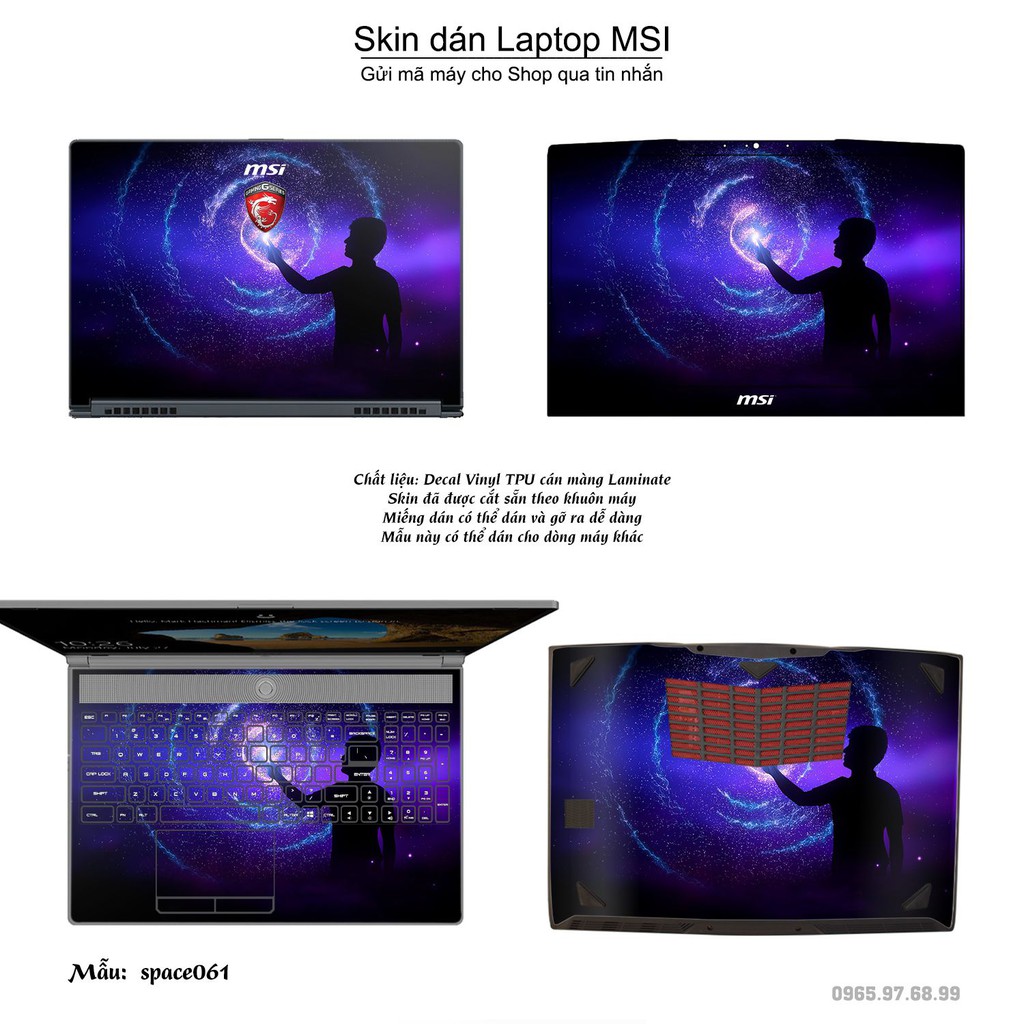 Skin dán Laptop MSI in hình không gian _nhiều mẫu 11 (inbox mã máy cho Shop)