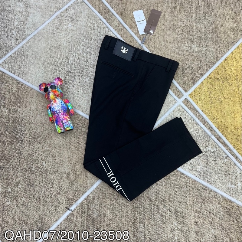 Quần âu nam ống côn hàn quốc cao cấp, Quần tây âu thêu logo phong cách trẻ