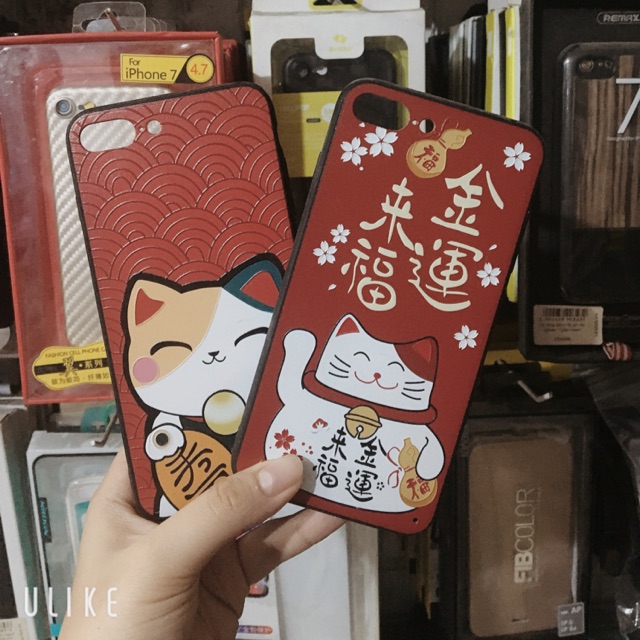 Ốp mèo thần tài cho iphone 7plus/8plus