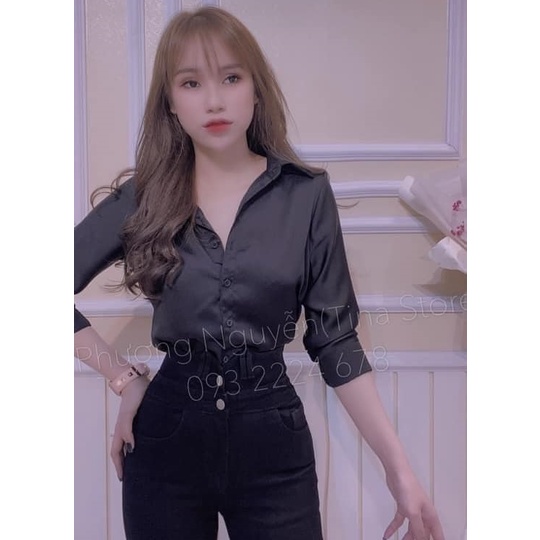 Áo sơ mi lụa công sở basic | BigBuy360 - bigbuy360.vn