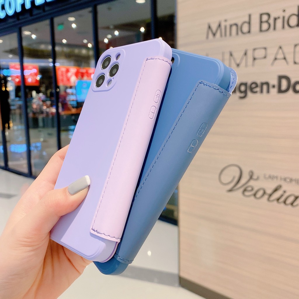 Bao da điện thoại màu trơn kiểu dáng đơn giản cho Iphone 12 Mini Pro Max 11 Pro Max 6 7 8 P Xs Max