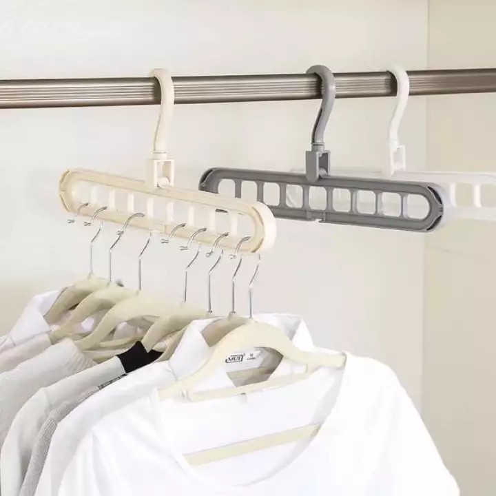 Móc Treo Quần Áo Thông Minh - Loại 9 Lỗ Móc - Siêu Tiết Kiệm Diện Tích - Hàng Hot Tiện Ích Gia Đình