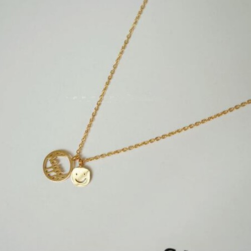 Dây Chuyền Nữ Mặt Cười Happy Titan Ko Đen TT 2839