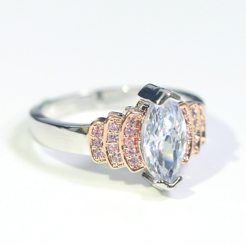 Ladies bracelet, colorful zircon and platinum-plated ring