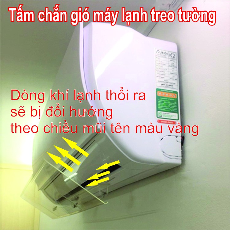 Tấm chắn gió máy điều hòa treo tường trong suốt cao cấp