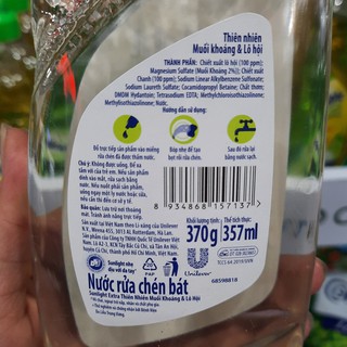Nước rửa chén Sunlight muối khoáng và lô hội 400g
