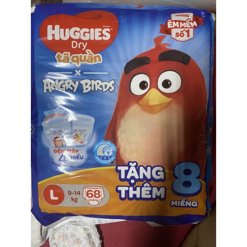 Tách lẻ Tã quần Huggies đệm mây co giãn 4 chiều phiên bản Angry birds các sz : M5-L5-XL5-XXL5