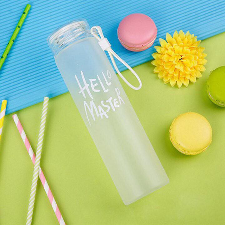 FREE SHIP - BÌNH NƯỚC THỦY TINH HELLO MASTER CAO CẤP 480ML