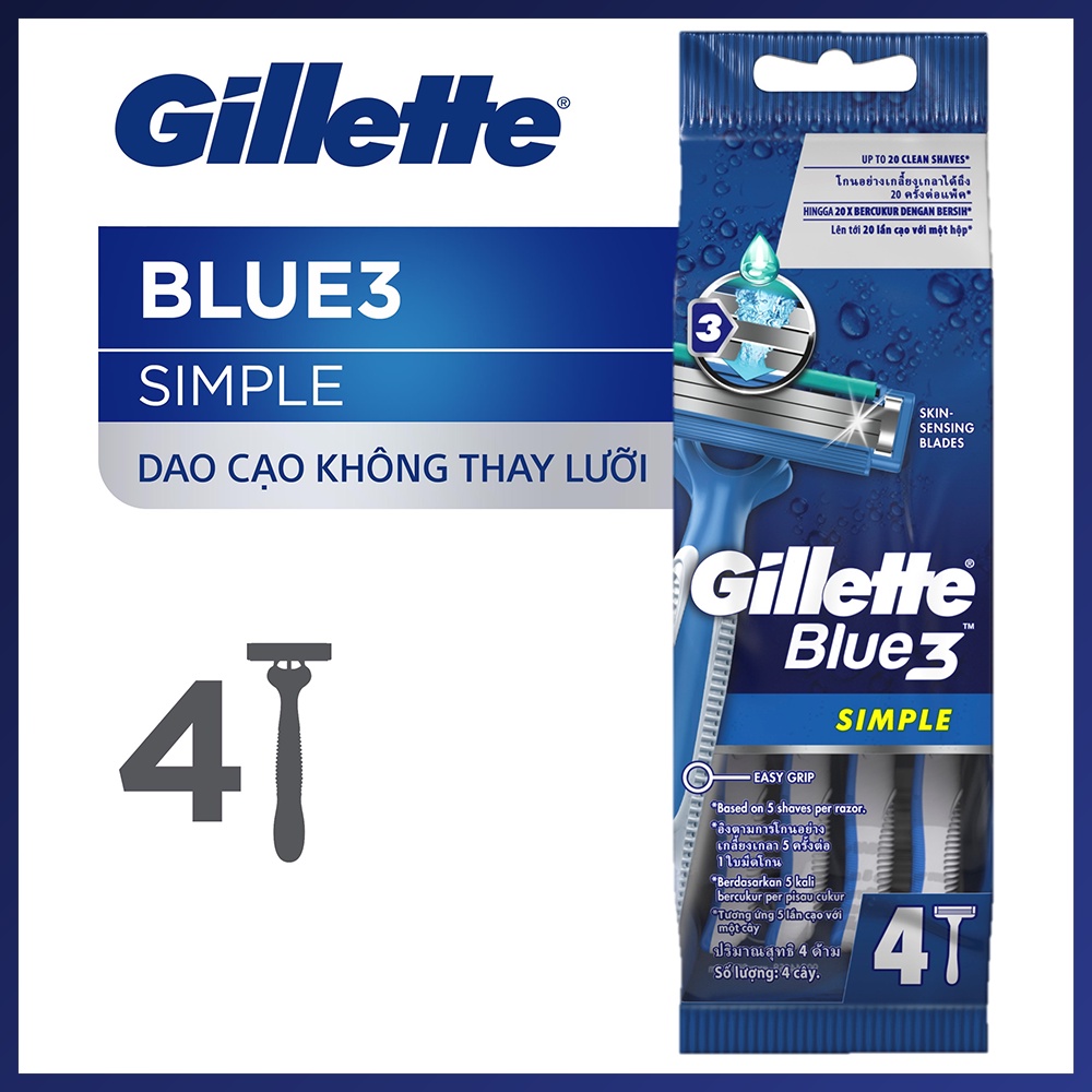 Dao Cạo Râu GILLETTE Blue 3 Simple (4 Cây)
