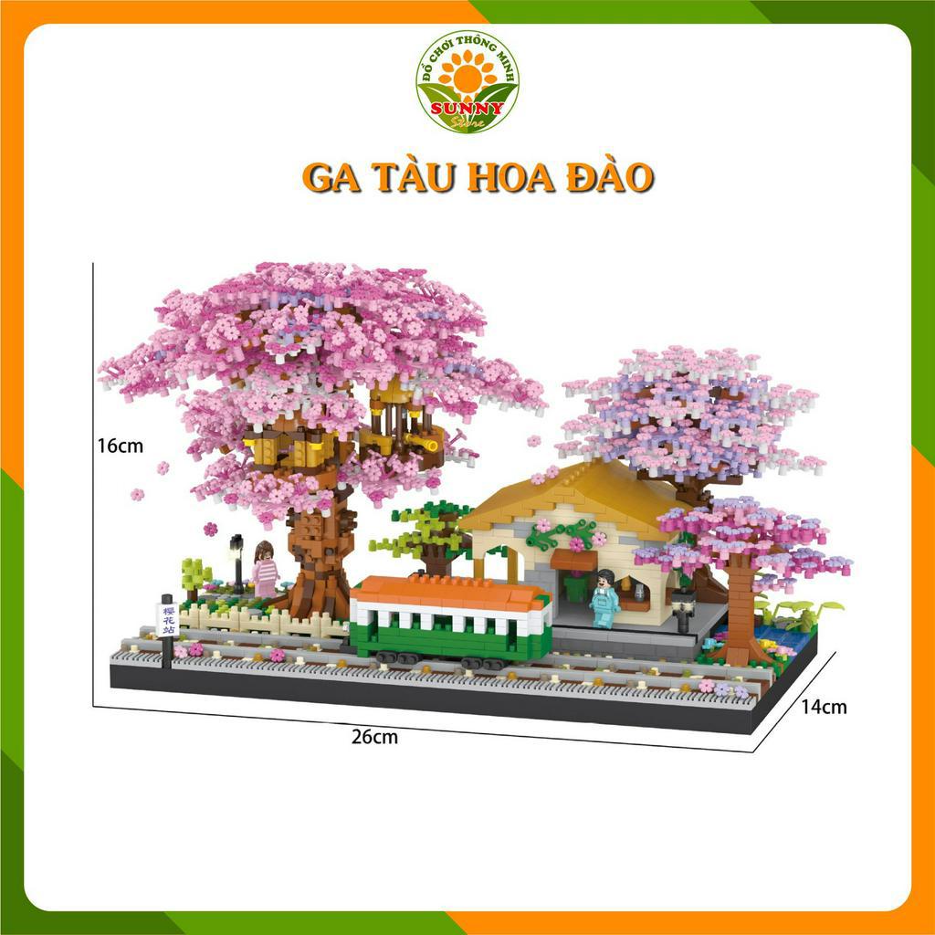Mô hình lắp ghép 3D Phong cảnh Hoa đào tuyệt đẹp - Hai mẫu khác nhau - 2100-:-3600pcs - Sunny