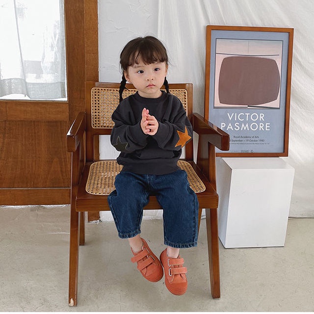 [Babycat] Hàng Có Sẵn Quần Jean Ống Rộng Dài Đến Mắt Cá Chân Phong Cách Nhật Bản Hàn Quốc Mùa Xuân Thu Cho Bé Gái