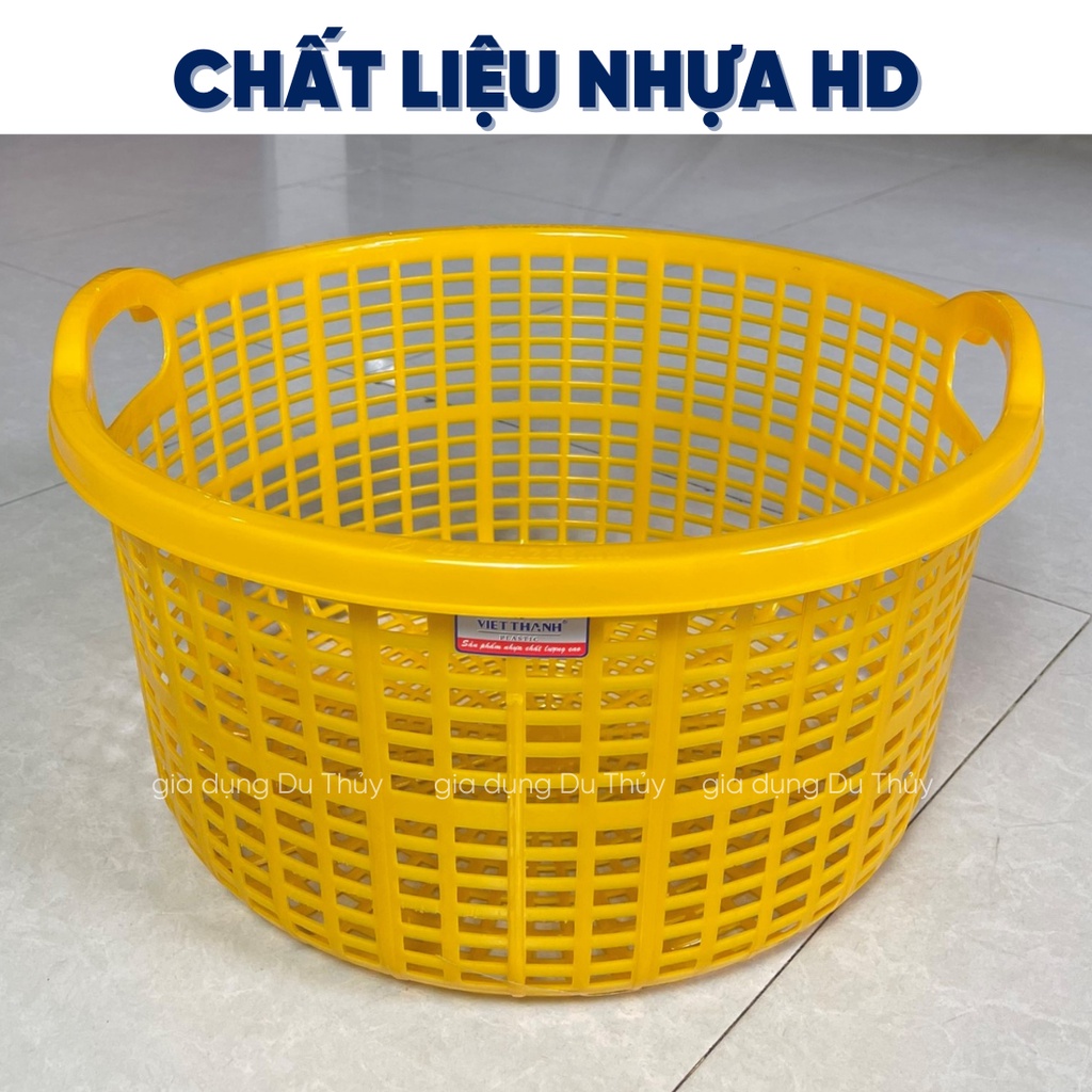 Sọt nhựa tròn lớn, cần xé nhựa đựng quần áo, đựng vật đồ chơi nhiều size tiện lợi, nhiều màu đỏ, vàng, dương, lá