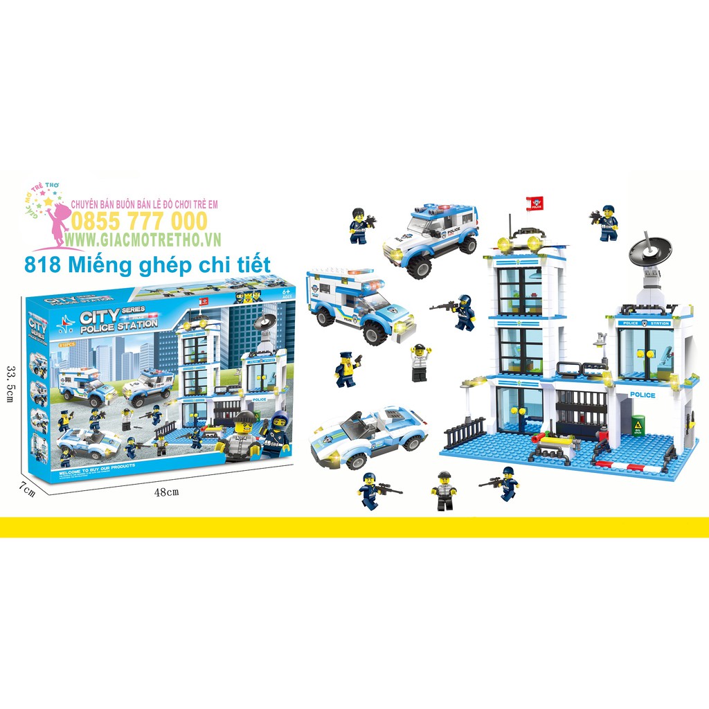 Lắp ráp Ghép Hình Trụ Sở Cảnh Sát POLICE CITY 818PCS SP622