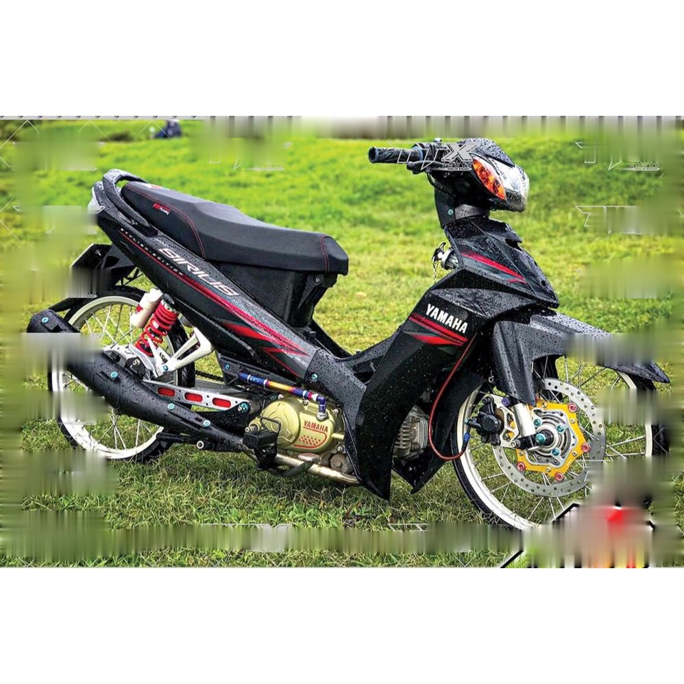 Tem xe sirius chỉ đỏ , Team phụ kiện sirius màu đen nền xám siêu đẹp , Shop TTX Tem rời sirius mã (S