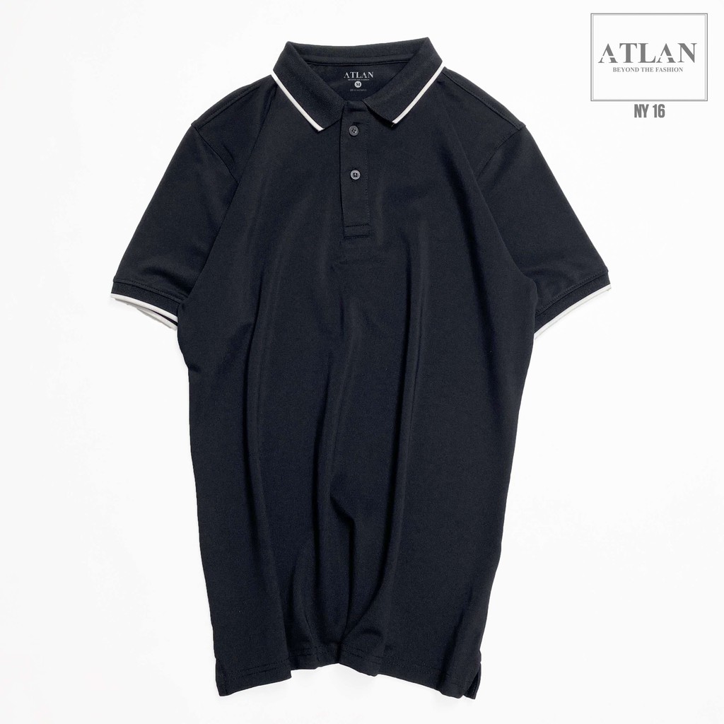 Áo Cọc Tay 💖 𝘍𝘳𝘦𝘦𝘴𝘩𝘪𝘱 💖 Áo Polo Đen Bo Sọc Trắng Vải Cotton - NY16
