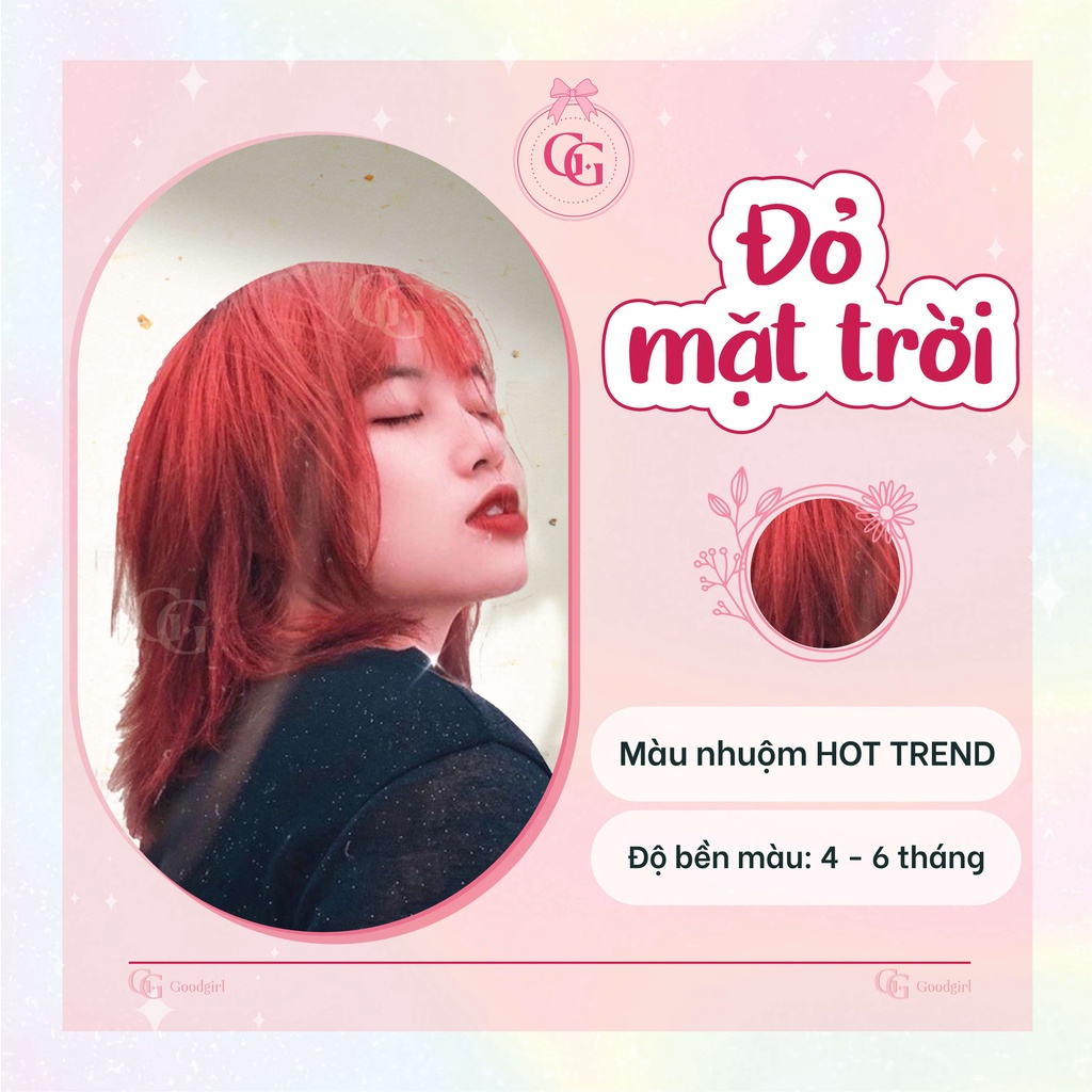 Thuốc nhuộm tóc màu Đỏ mặt trời + tặng kèm oxy và gang tay