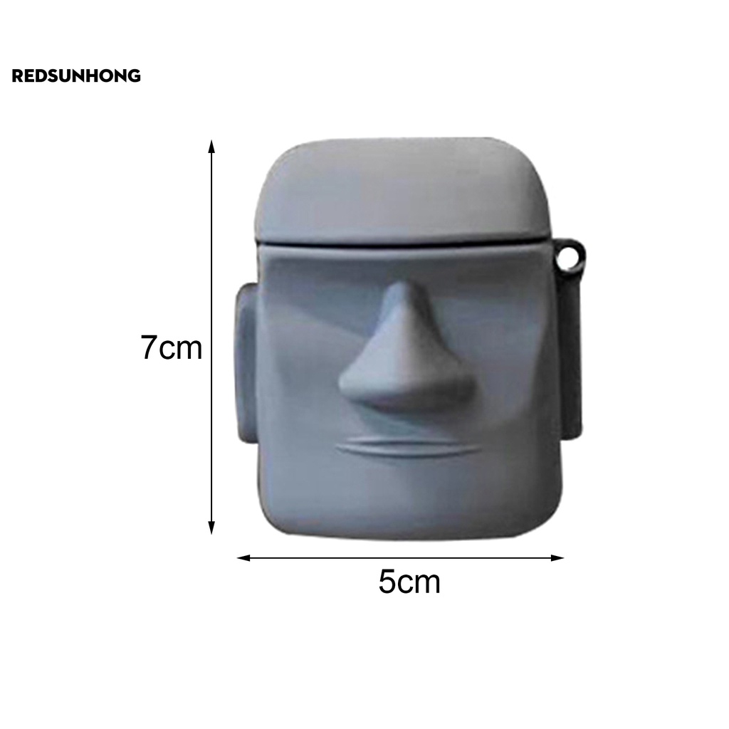 Vỏ bảo vệ hộp sạc tai nghe Bluetooth bằng silicon hình tượng đá 3D Elmo gọn nhẹ chống bụi