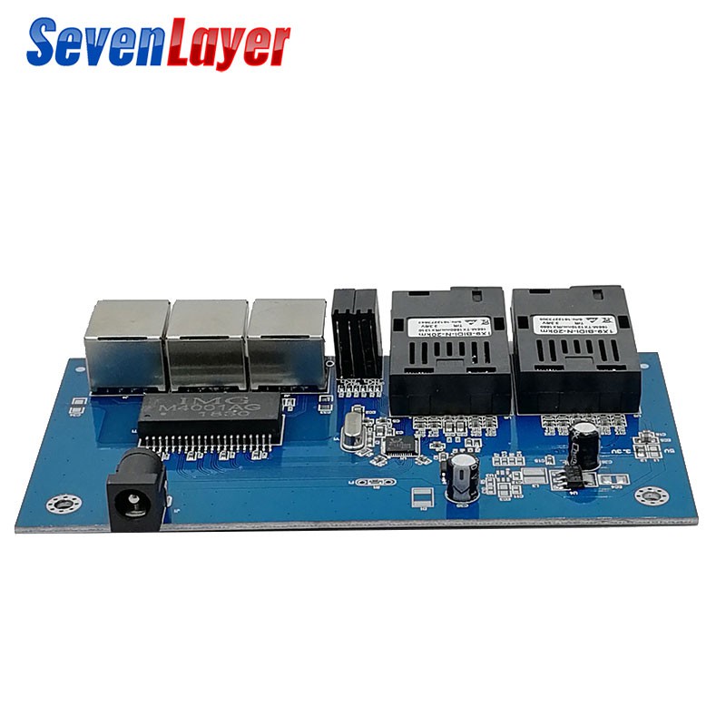 Bộ chuyển mạch cáp quang Ethernet 3 Rj45 và 2 Sc 10/100m Pcba