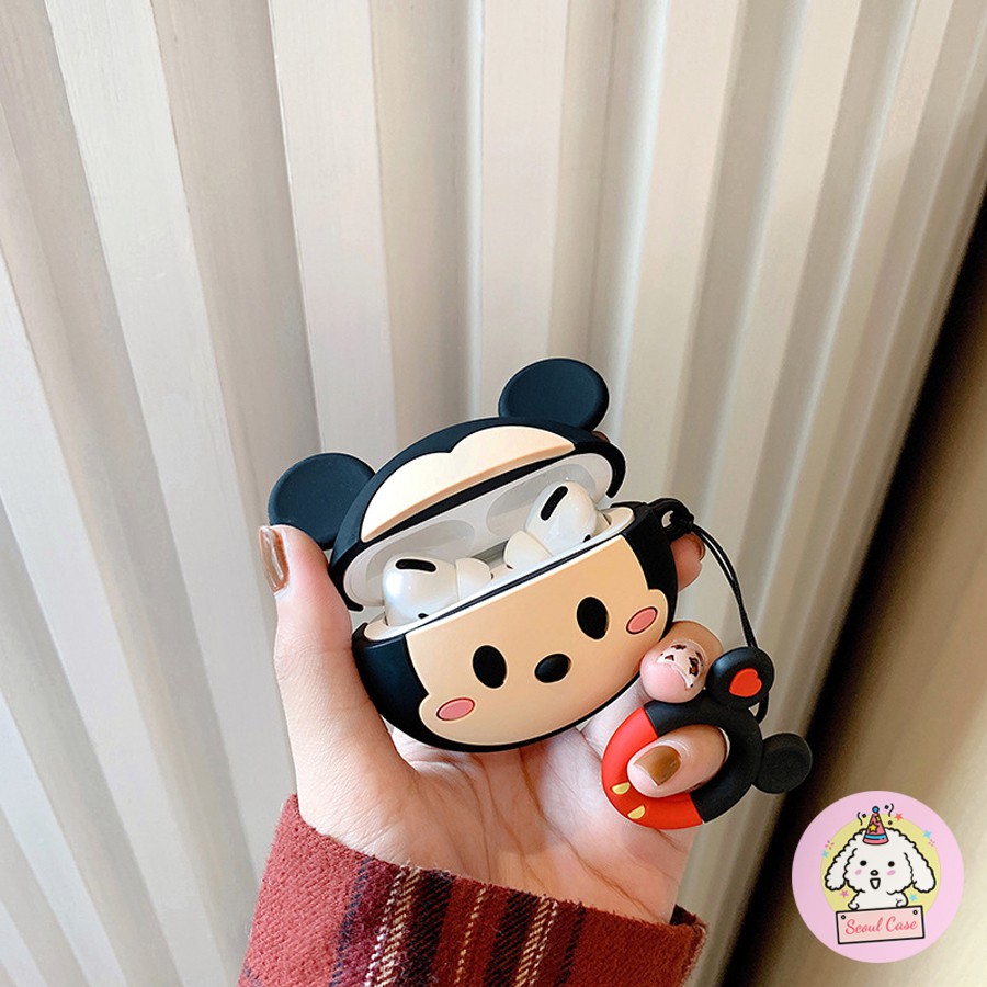 Ốp case vỏ airpods 1 2 3 pro bao đựng tai nghe không dây đôi chuột Micky và Minnie