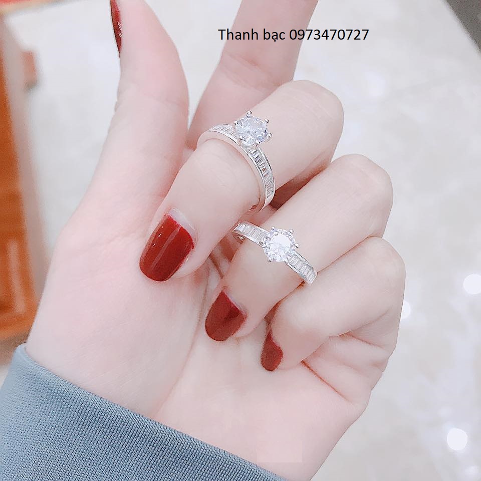 Nhẫn nữ - nhẫn nữ đính nhiều đá ở thân bạc ta - mã 92 - phụ kiện thời trang