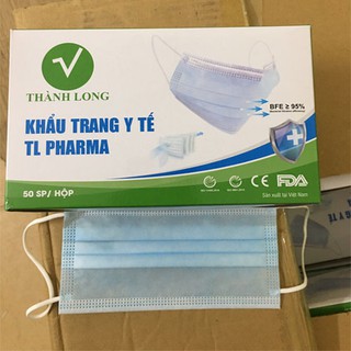 Hộp 50 Cái Khẩu Trang Y Tế 4 Lớp Thành Long Xanh
