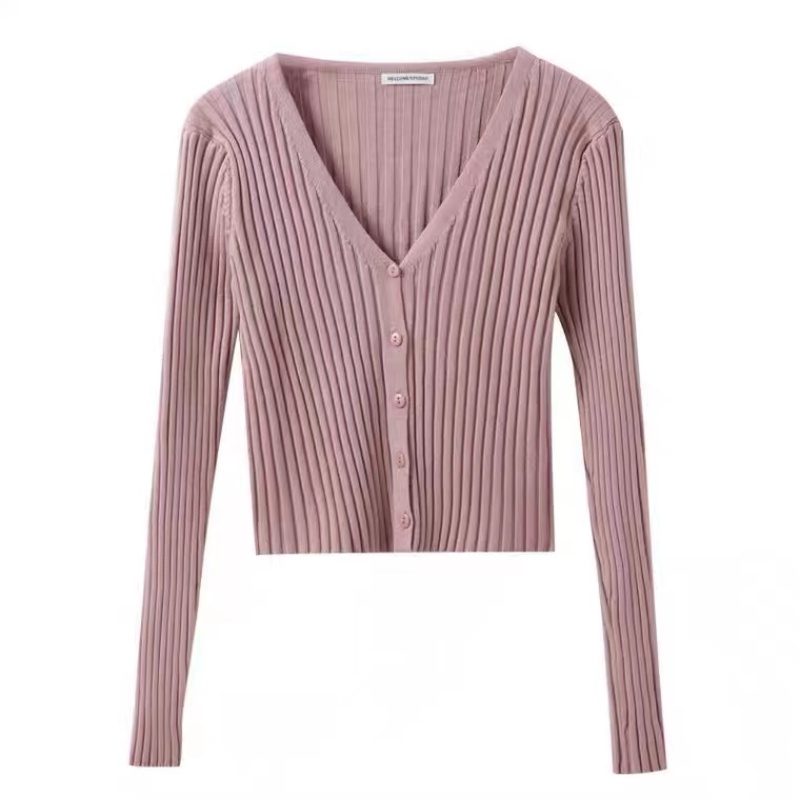 Áo cardigan dệt kim màu trơn dáng ngắn thiết kế mới thời trang mùa thu theo phong cách hàn quốc cho phái nữ
