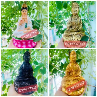 Tượng phật bà quan âm 15 cm ( 4 màu )