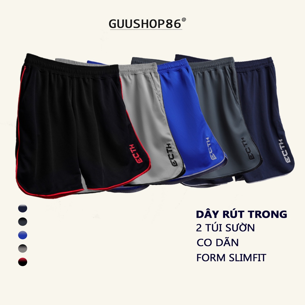 Quần đùi nam Thể Thao, dáng slim fit, tập Gym, chạy bộ ECHT 𝗛𝗮̀𝗻𝗴 𝗩𝗡𝗫𝗞 co giãn cực tốt