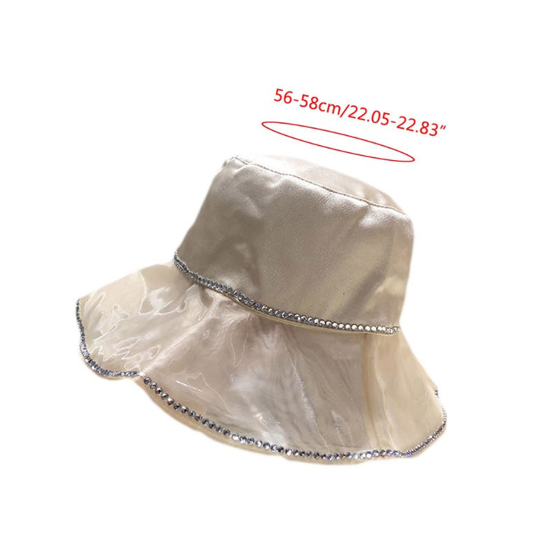 Mũ Rộng Vành Đính Đá Thời Trang Đi Biển Cho Nữ