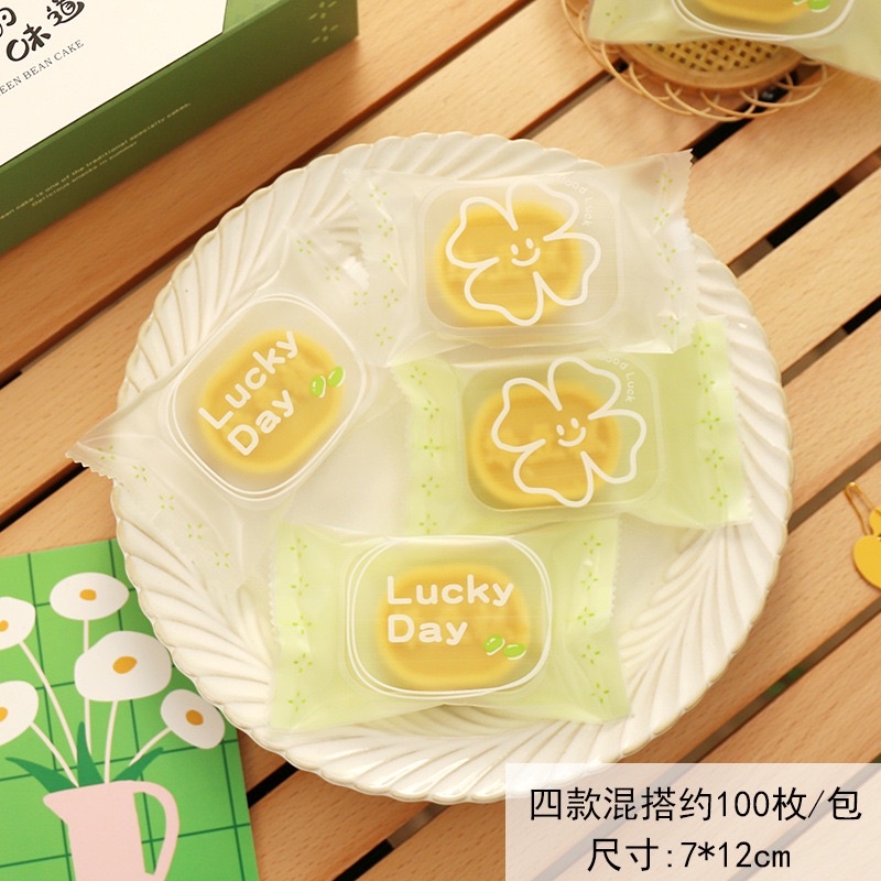 100 vỏ túi 7x12 KHÔNG kèm khay đựng bánh hành bánh dứa