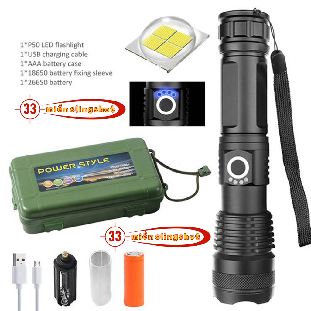 [ SIÊU SÁNG ] Đèn pin siêu sáng XHP50-Sản phẩm chính hãng - Đèn pin cầm tay siêu tiện lợi[XHP50]