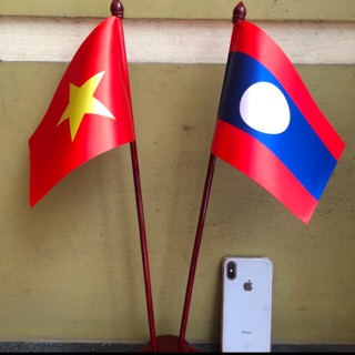 Cờ Để Bàn Việt Nam-Lào Đế Gỗ