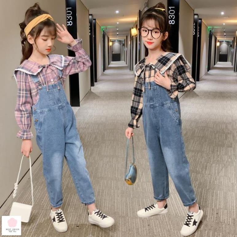 Đồ bộ dài tay cho bé gái☑️  ☑️ bộ yếm cho bé gái 10 tuổi☑️ size đại 25kg, 30kg, 35kg, 40k