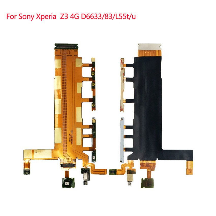 Cáp nhiều sợi nút Bật / Tắt Nguồn & Công tắc âm lượng có Bộ rung micrô cho Sony Xperia Z3 D6653 D6603 D6643 3G 4G