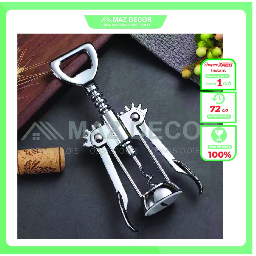 [Sỉ] Dụng cụ khui mở nắp rượu vang inox 304 đẹp giá rẻ