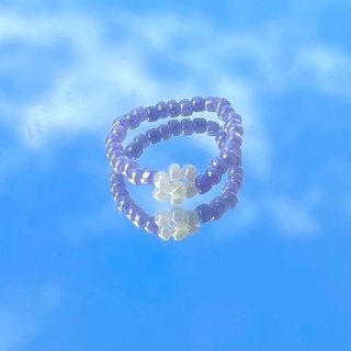 Handmade - Nhẫn hạt cườm hoa daisy