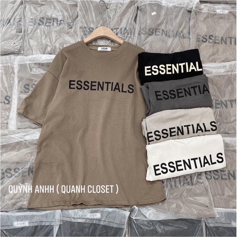 Áo thun tay lỡ ESSENTIALS, áo phông nữ chất cotton chuẩn sịn/ không đẹp shop đền gấp 10 lần