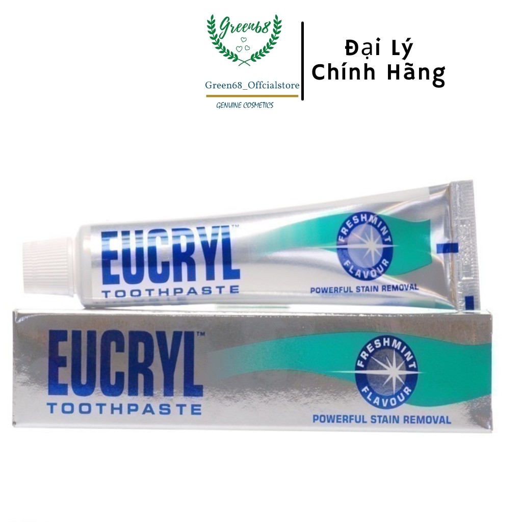 Kem Đánh Răng Bạc Hà Tẩy Trắng Eucryl Toothpaste 62g