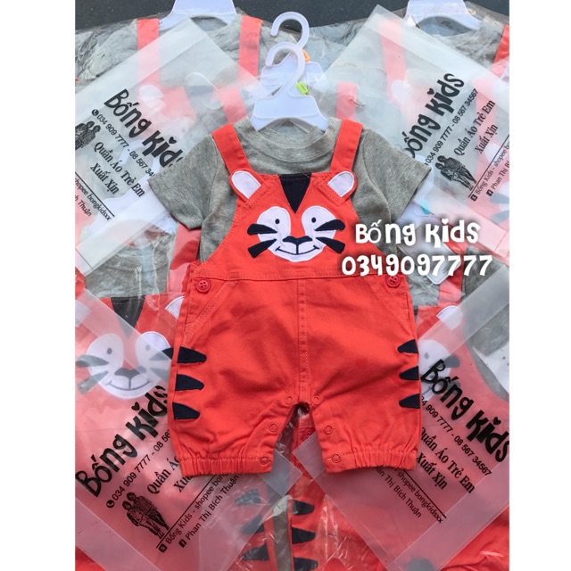 Yếm Short Bé Trai Kèm Áo Sư Tử Cam