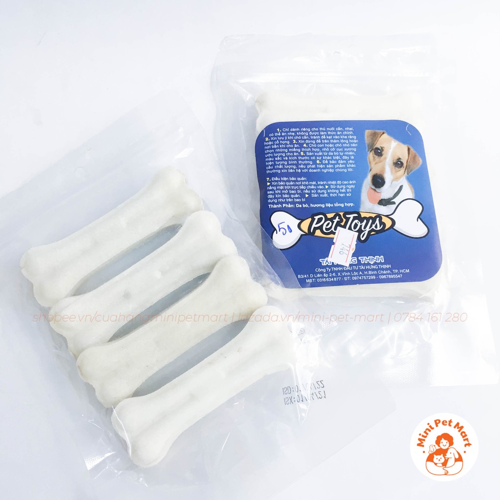 Xương gặm da bò TÀI HƯNG THỊNH 746 (4 cái) - bánh xương, snack, bánh thưởng, xương gặm cho chó