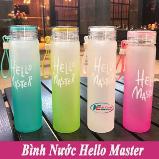Bình thuỷ tinh đựng nước hello master 400ml