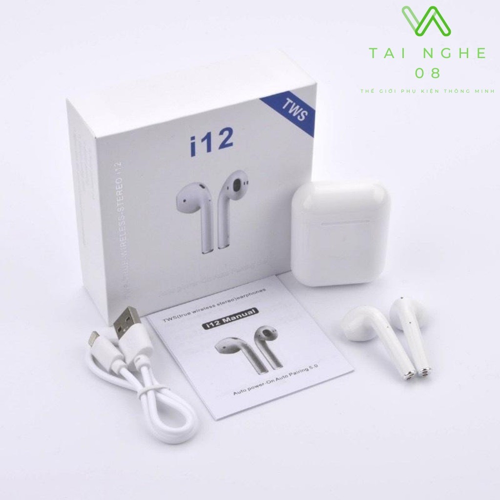 Tai nghe i12 bluetooth TWS cảm biến vân tay không dây thông minh