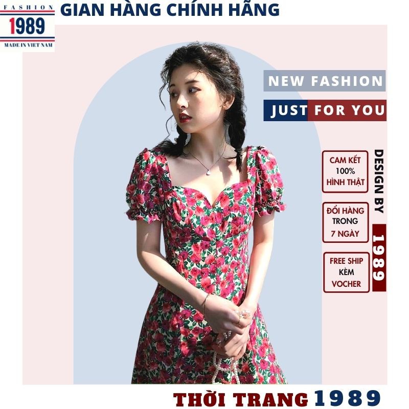 váy đầm maxi 🌺váy nữ hoa nhí dáng dài có 3 mầu VH34 chất voan mềm mịn nhẹ nhàng thanh cao ,TIỆM 1989